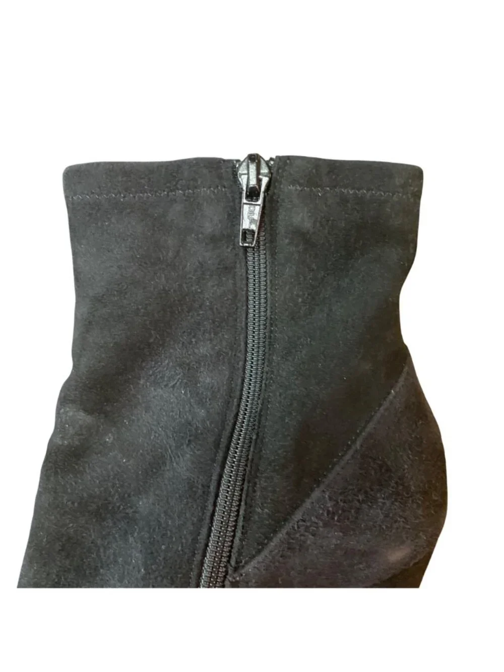 Coach Aubrie Suede Bow Side Zip Heeled Boots Black Sz 6.5
